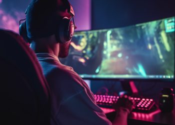 The Esports athletes is playing games with AI generated