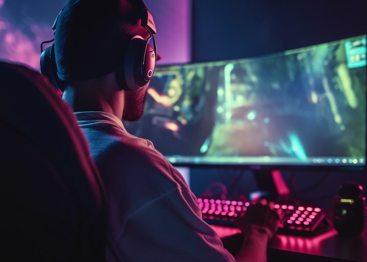 The Esports athletes is playing games with AI generated